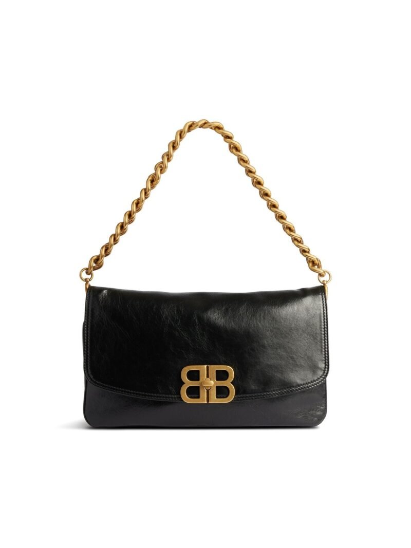 balenciaga Bb Soft Medium Flap Bag in Black (2) 7485962AAIZ1000