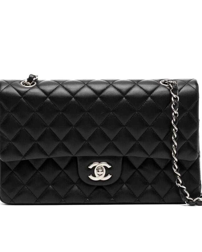 CHANEL CLASSIC HANDBAG Lambskin & Silver Metal