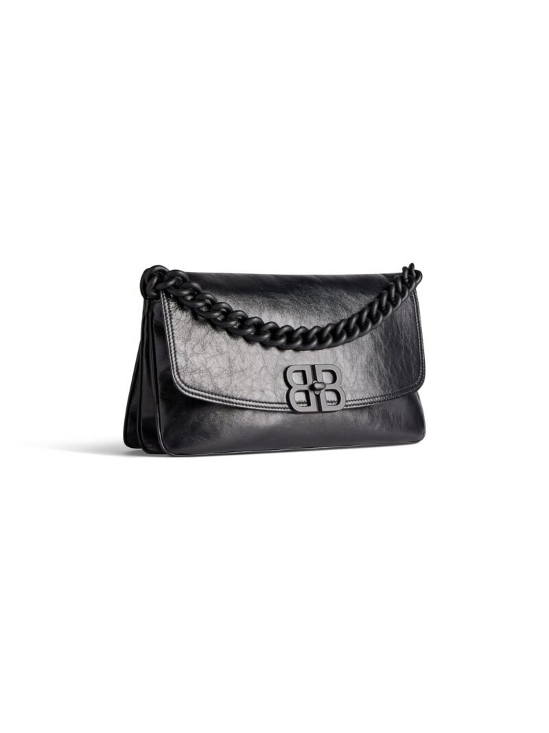 balenciaga Bb Soft Medium Flap Bag in Black 7485962AA261000