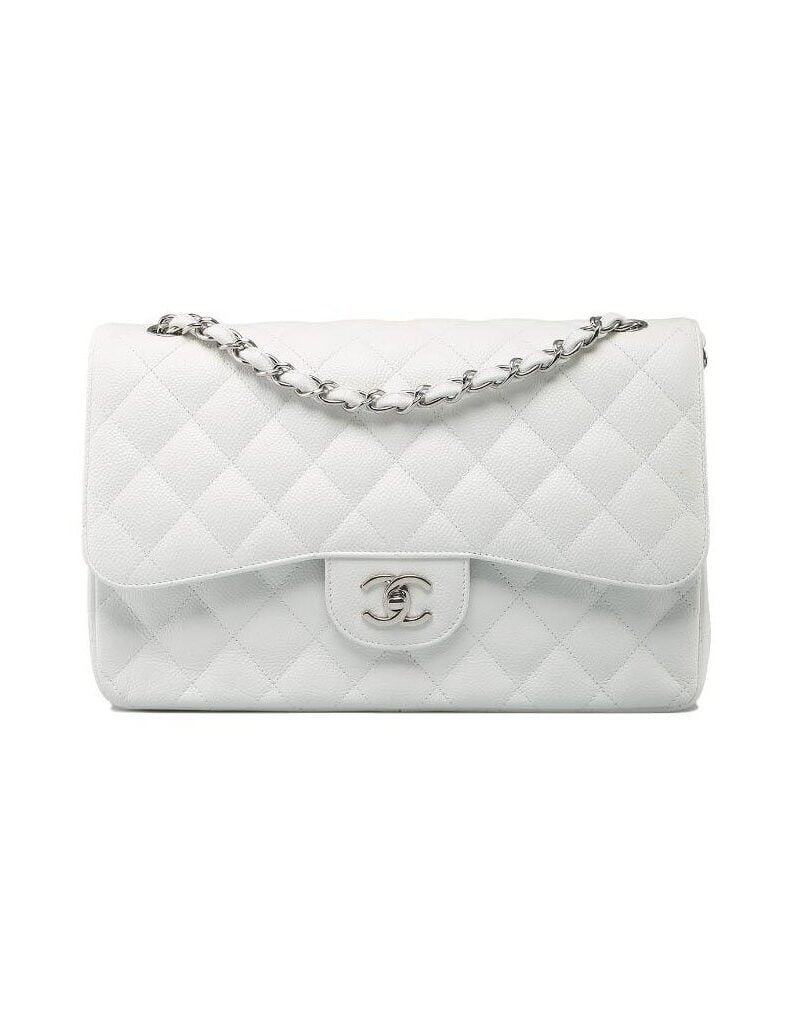 CHANEL Classic Flap Handbag SILVER METAL